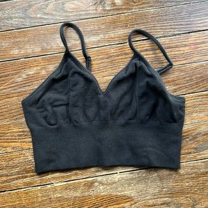 Alo Black Stretchy Cotton Workout Bra